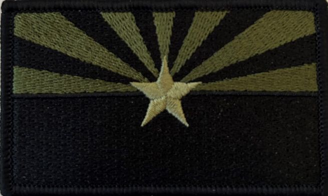 ARIZONA STATE FLAG PATCH OD GREEN / BLACK - VELCRO.